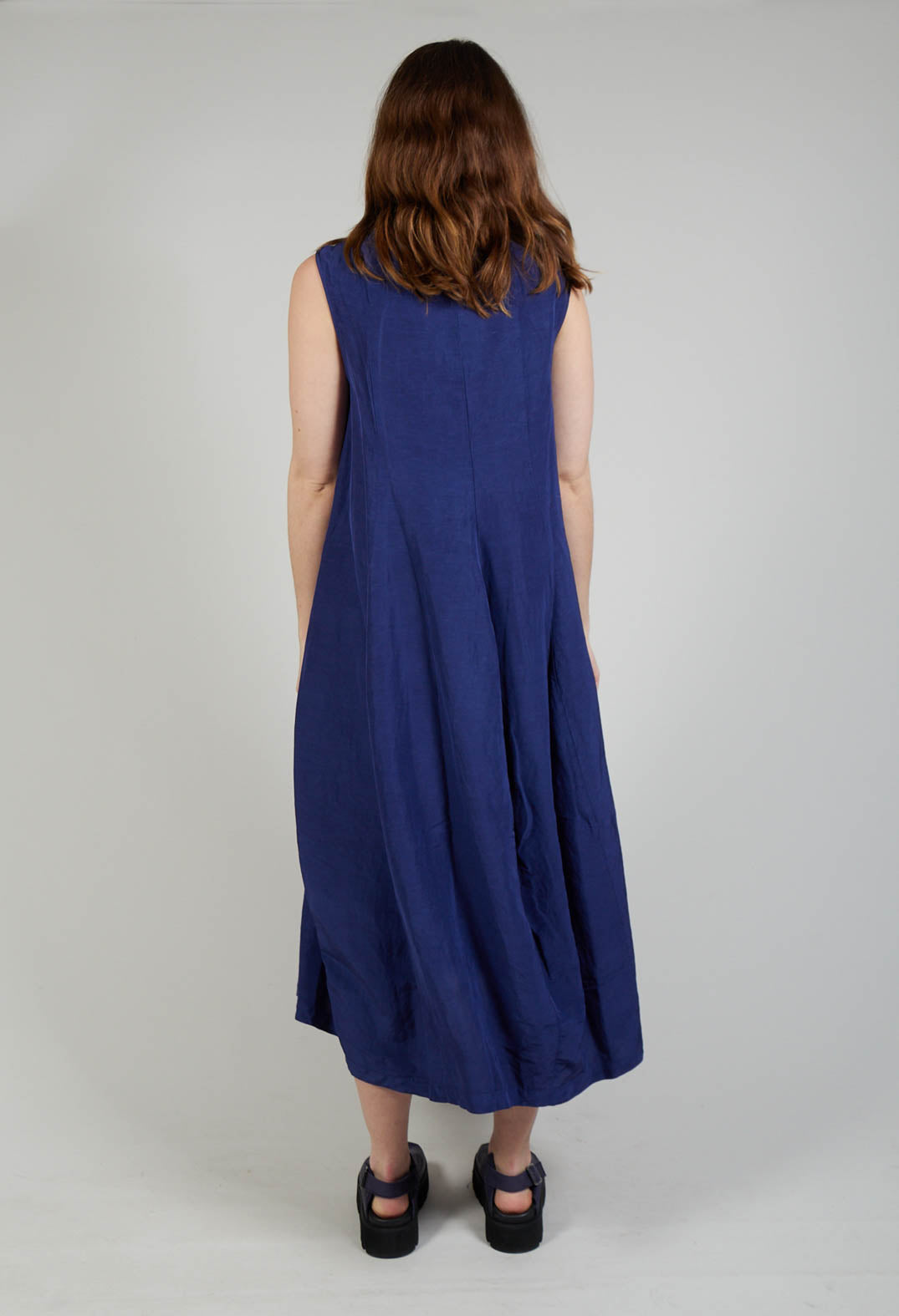 Sleeveless Tulip Hem Dress in Azur