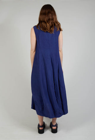 Sleeveless Tulip Hem Dress in Azur