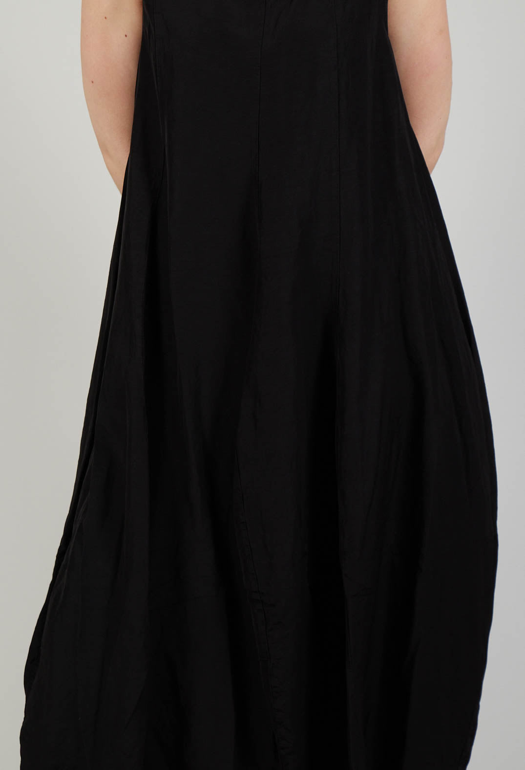 Sleeveless Tulip Hem Dress in Black