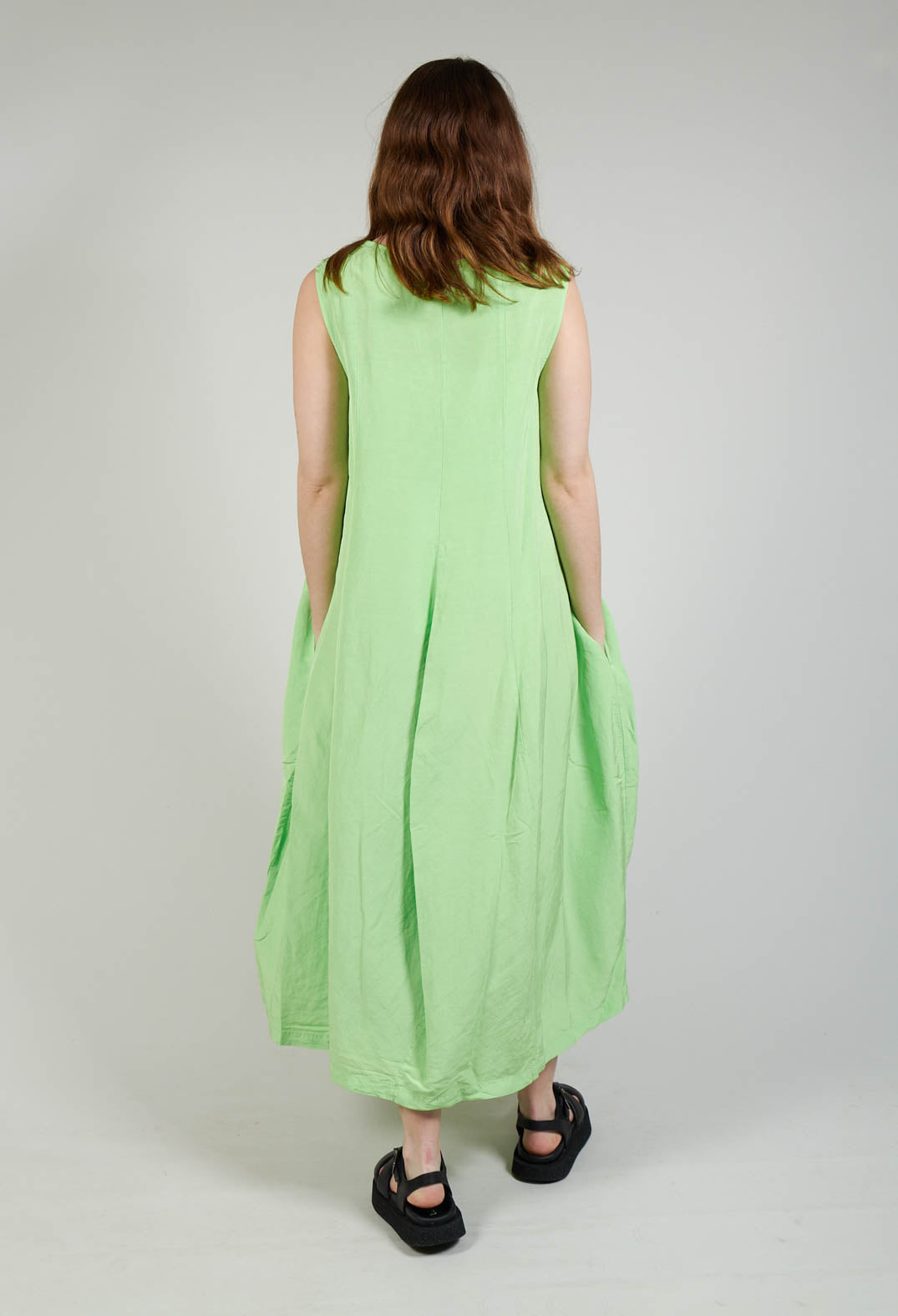 Sleeveless Tulip Hem Dress in Lime