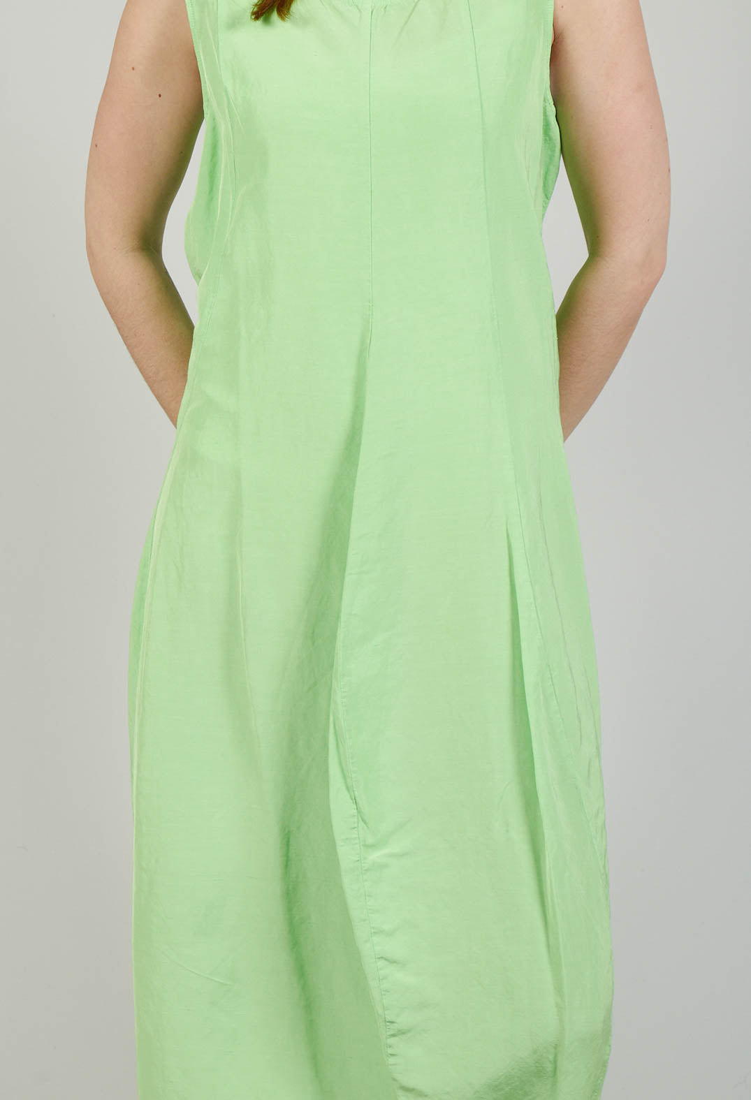 Sleeveless Tulip Hem Dress in Lime