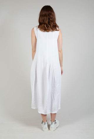 Sleeveless Tulip Hem Dress in White