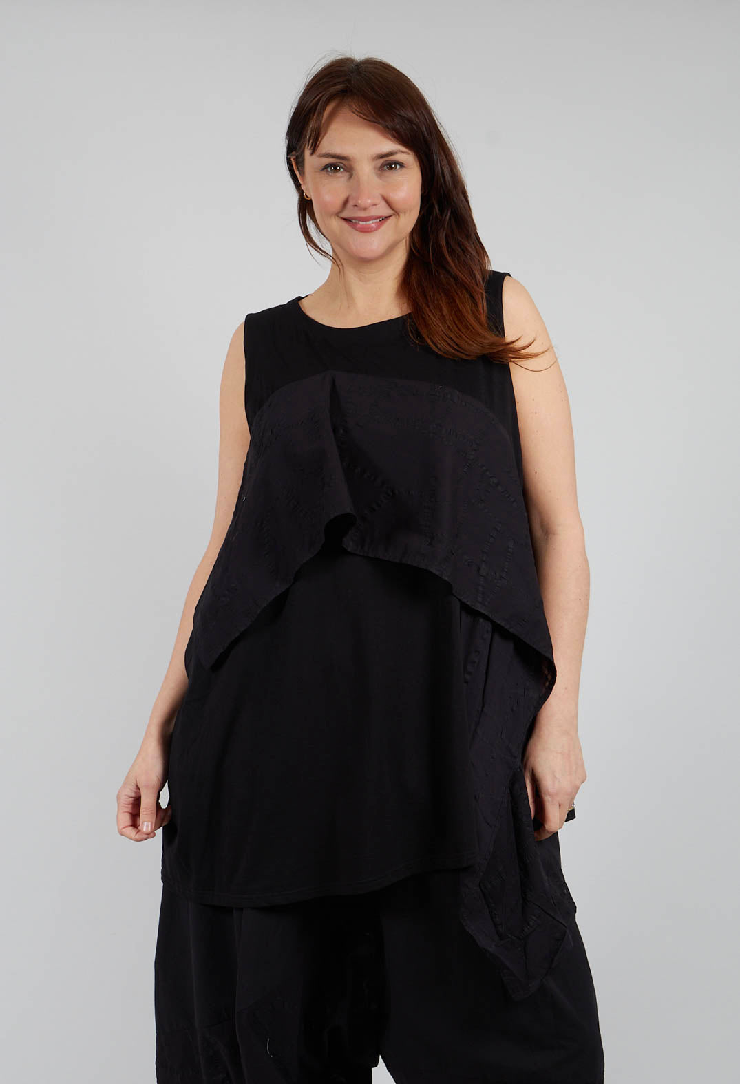 Sleeveless Tunic Dress in Black