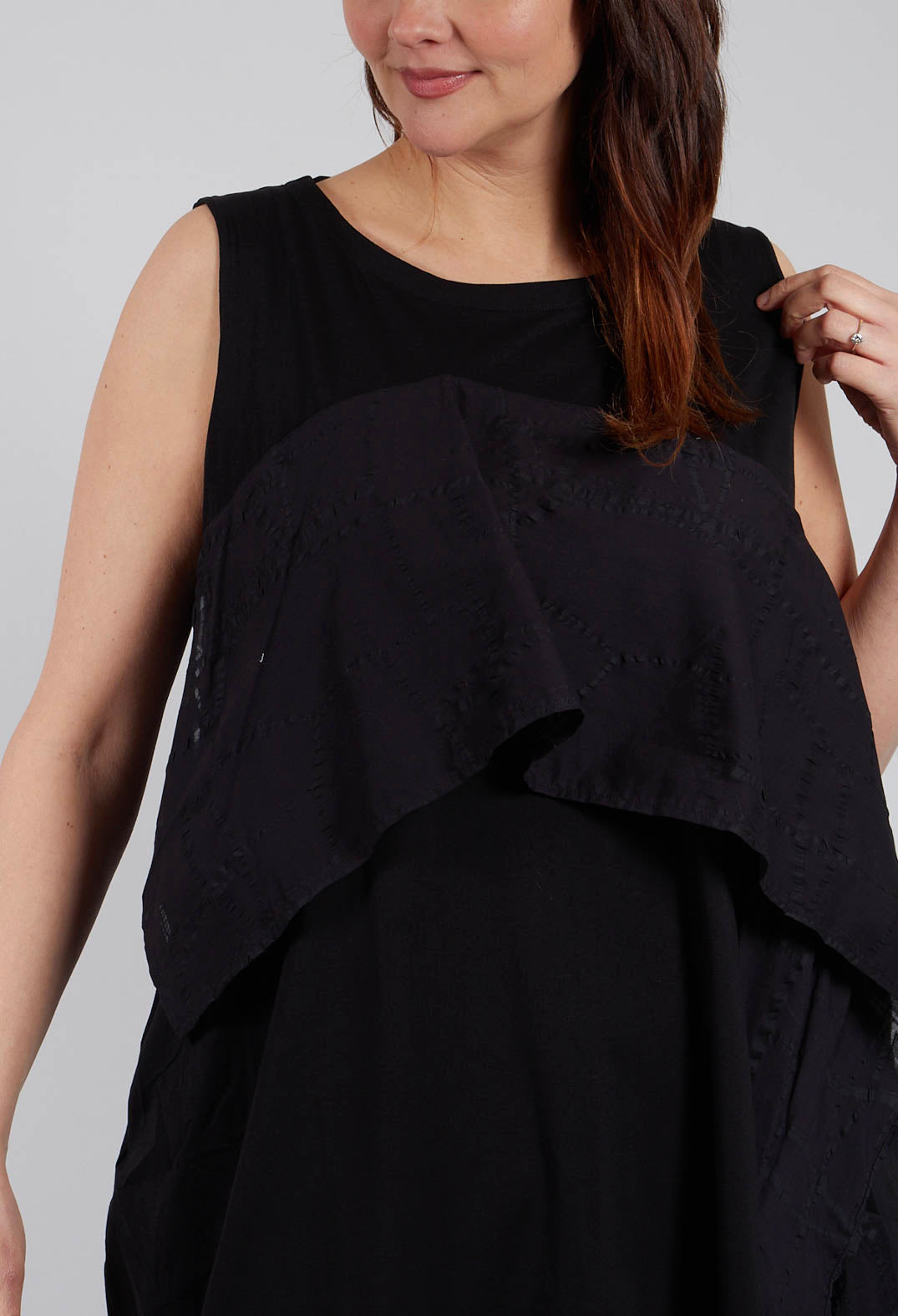 Sleeveless Tunic Dress in Black