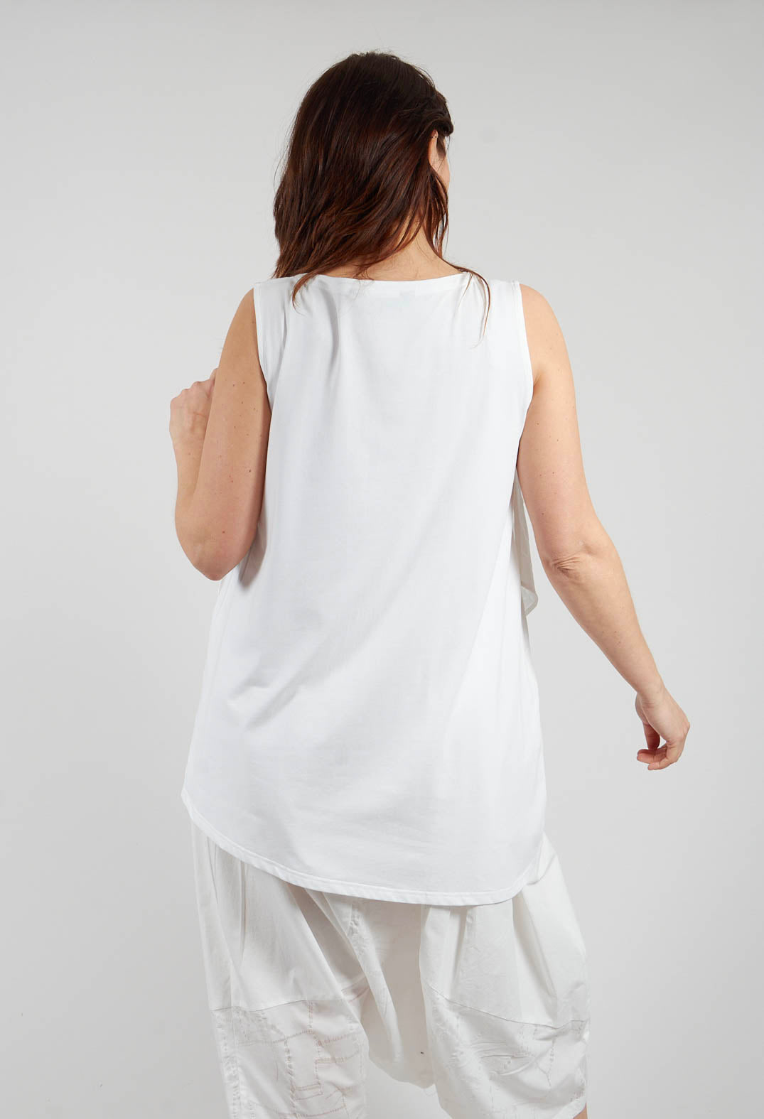 Sleeveless Tunic Dress in White