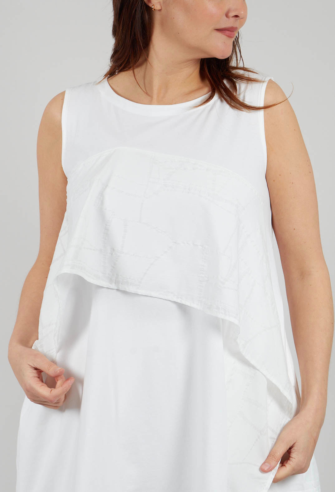 Sleeveless Tunic Dress in White