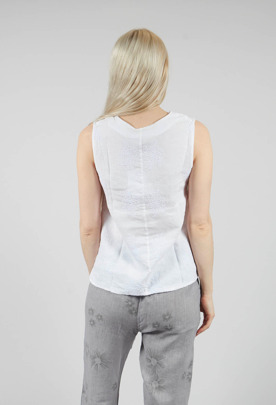 Sleeveless Vest Top in white