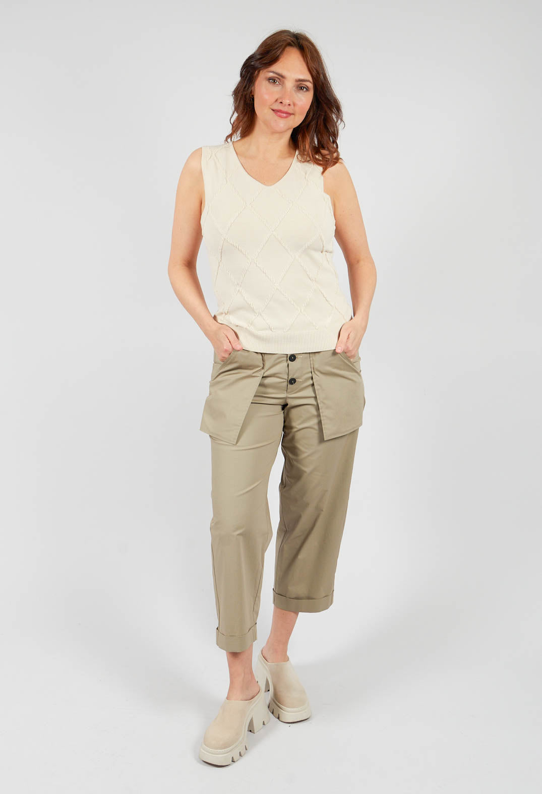Sleeveless Vest in Greige