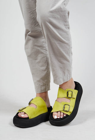 Sliders with Double Strap in London Giallo