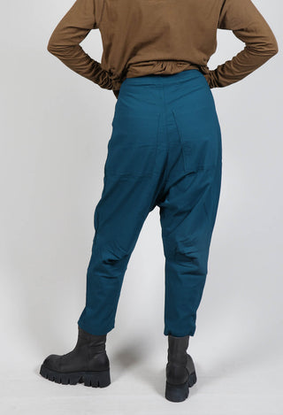 Slim Fit Drop Crotch Trousers in Ink