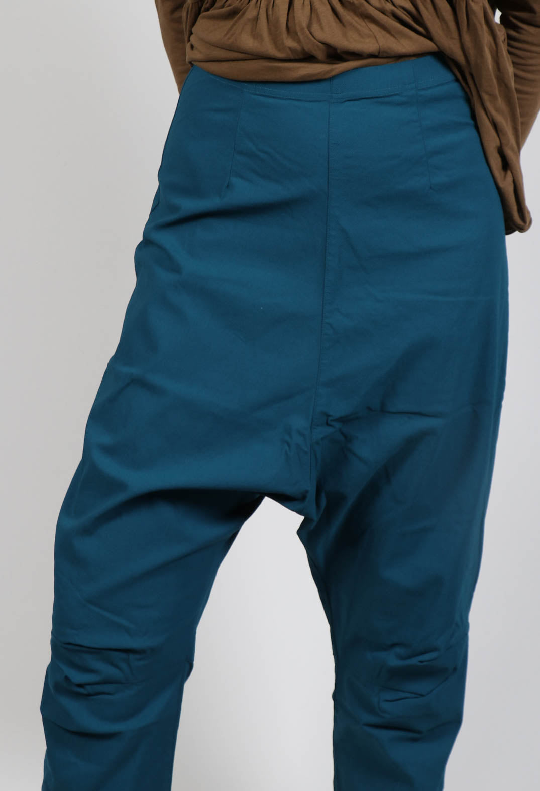 Slim Fit Drop Crotch Trousers in Ink