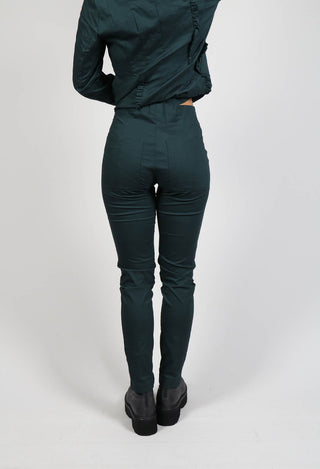 Slim Fit Pull On Trousers in Forest
