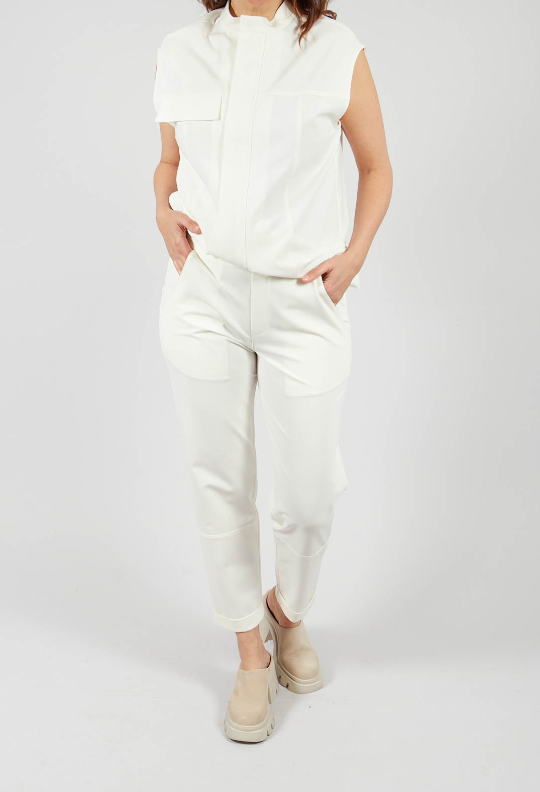 Slim Fit Trouser in Off White