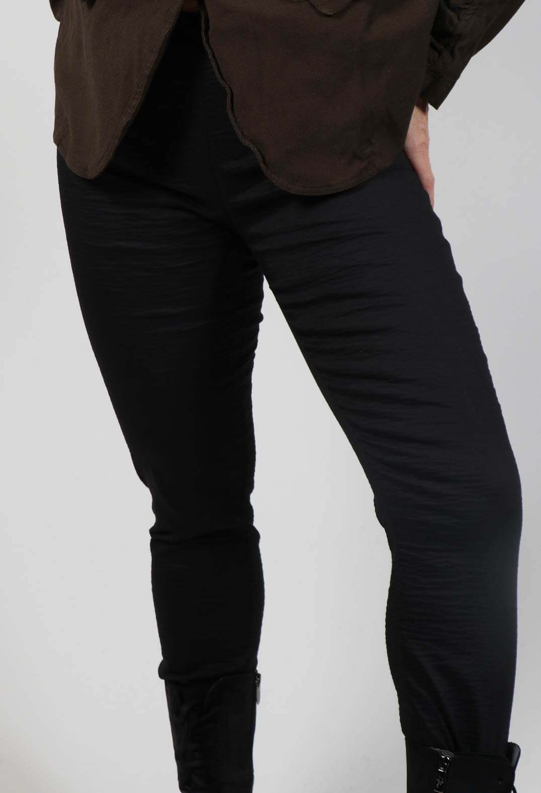 Slim Fit Trousers in Black