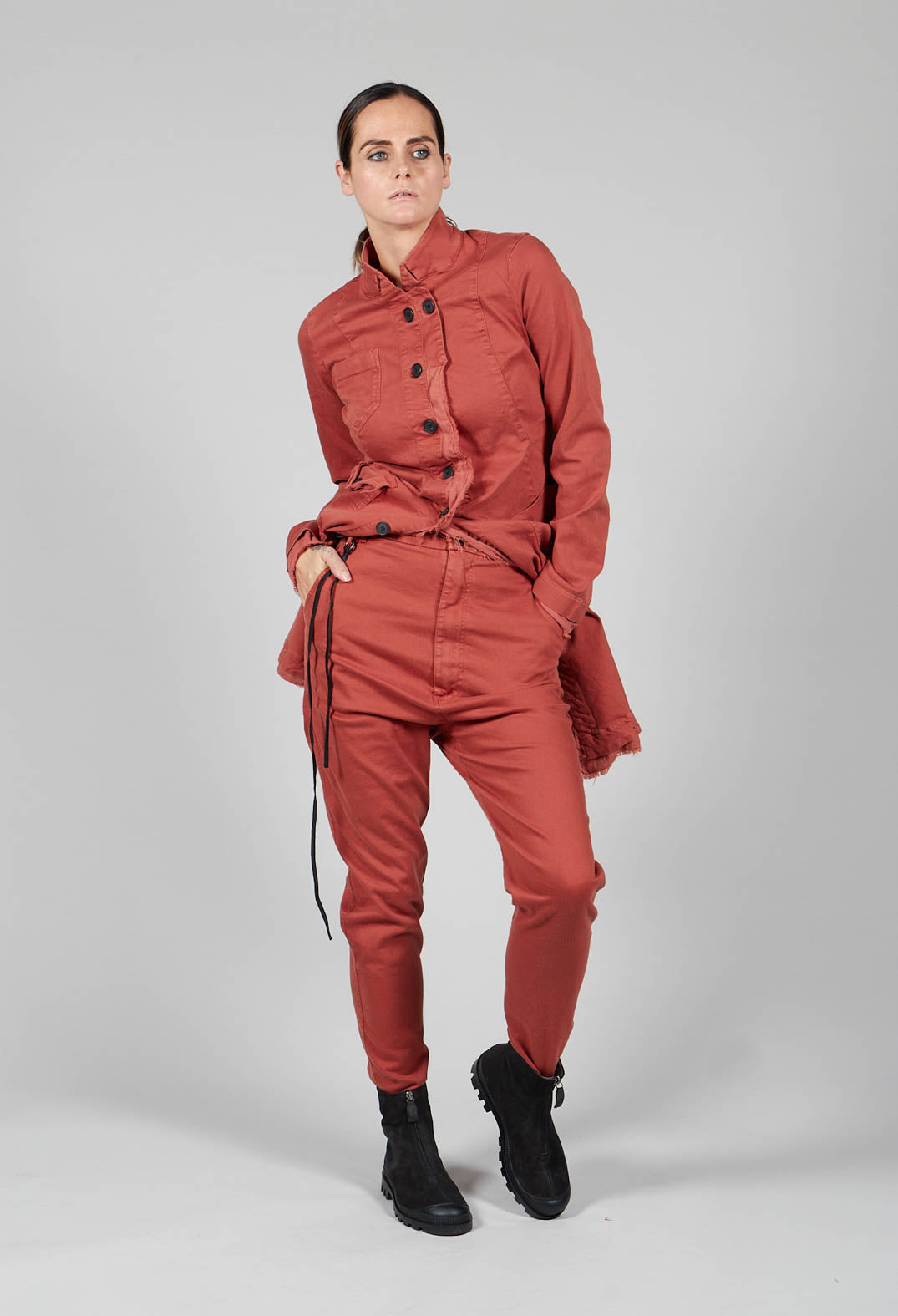 Slim Fit Trousers in Picante