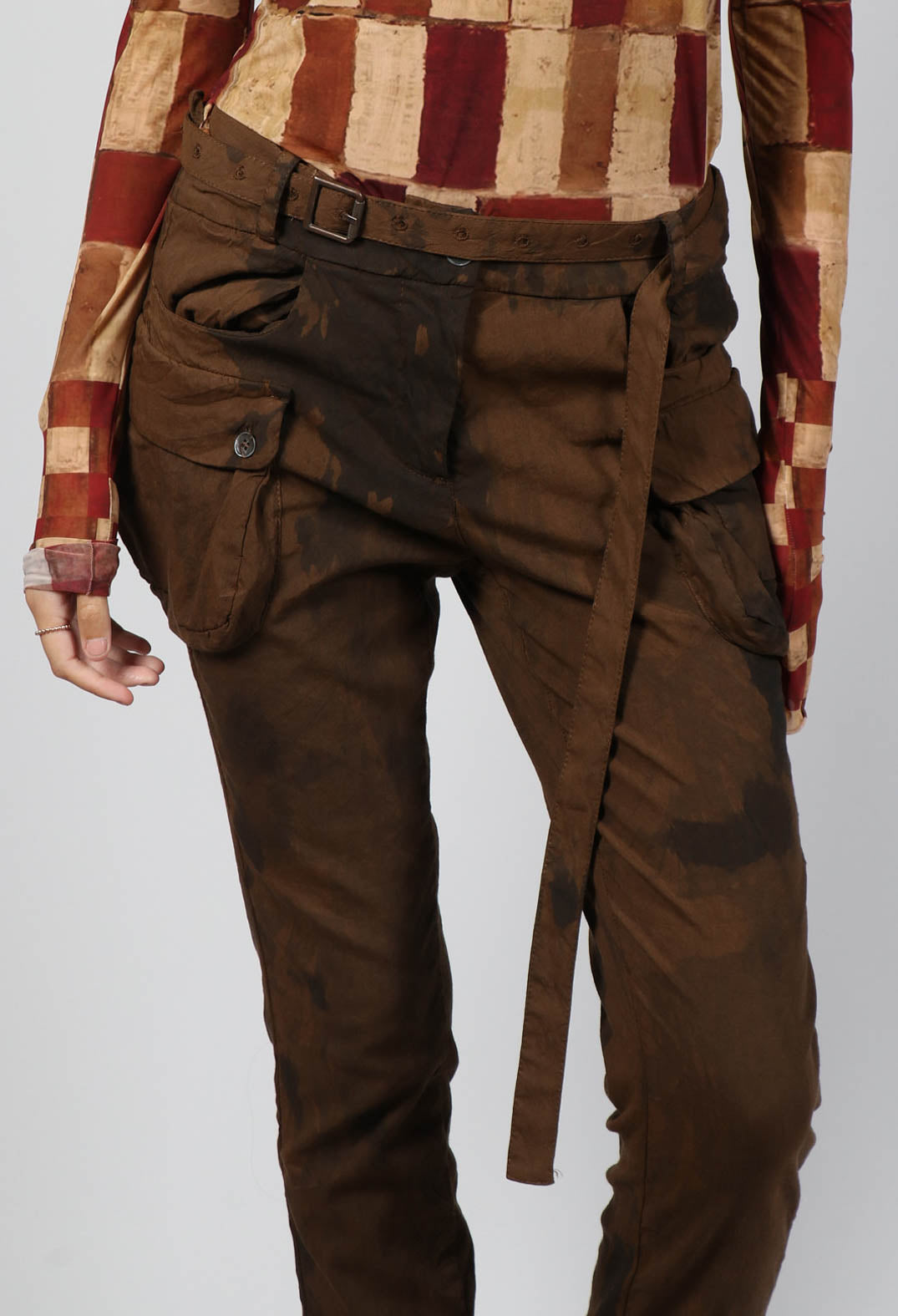 Masnada Slim Fit Utility Trousers in Land | Olivia May