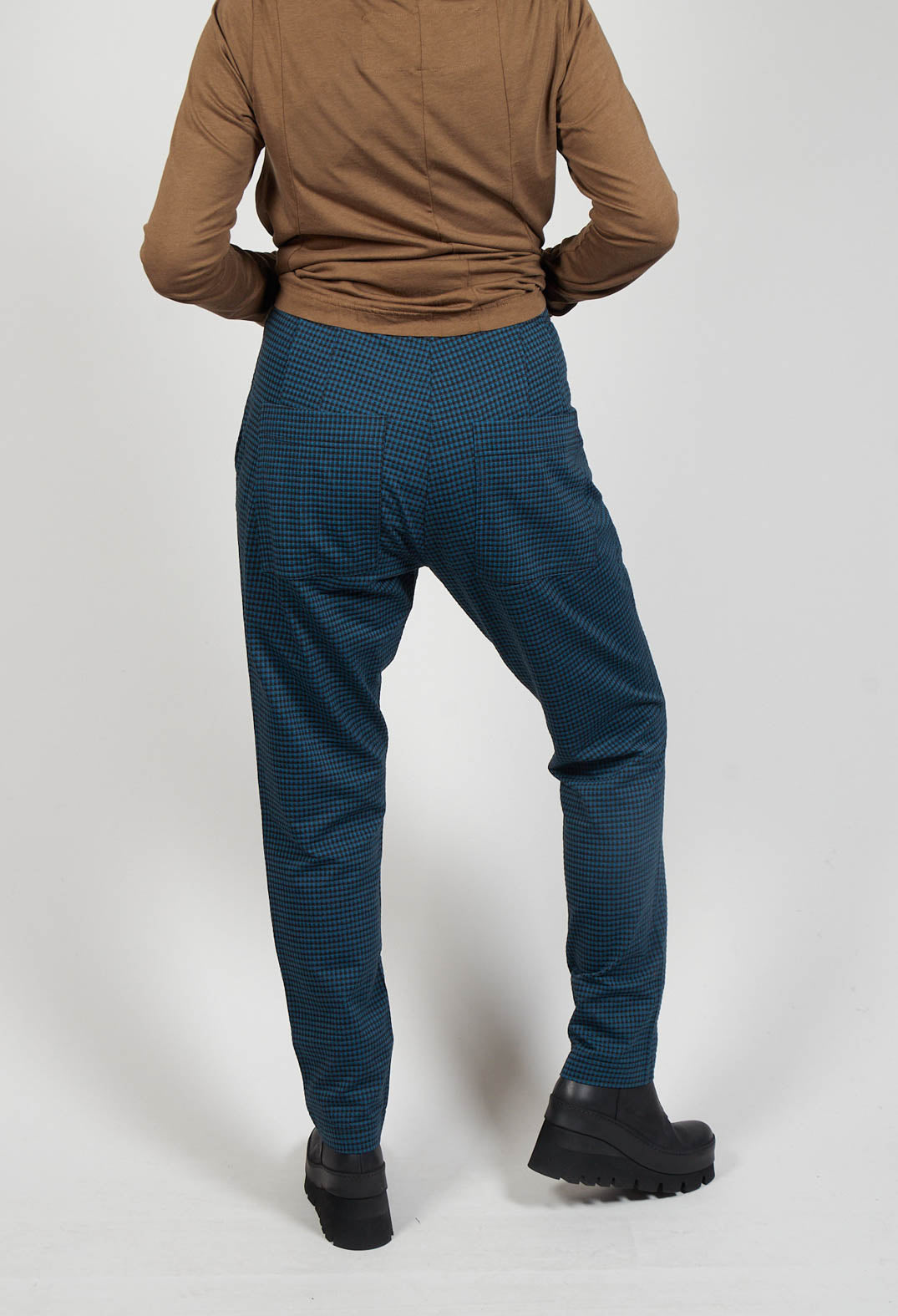 Slim Leg Trousers in Ink Check