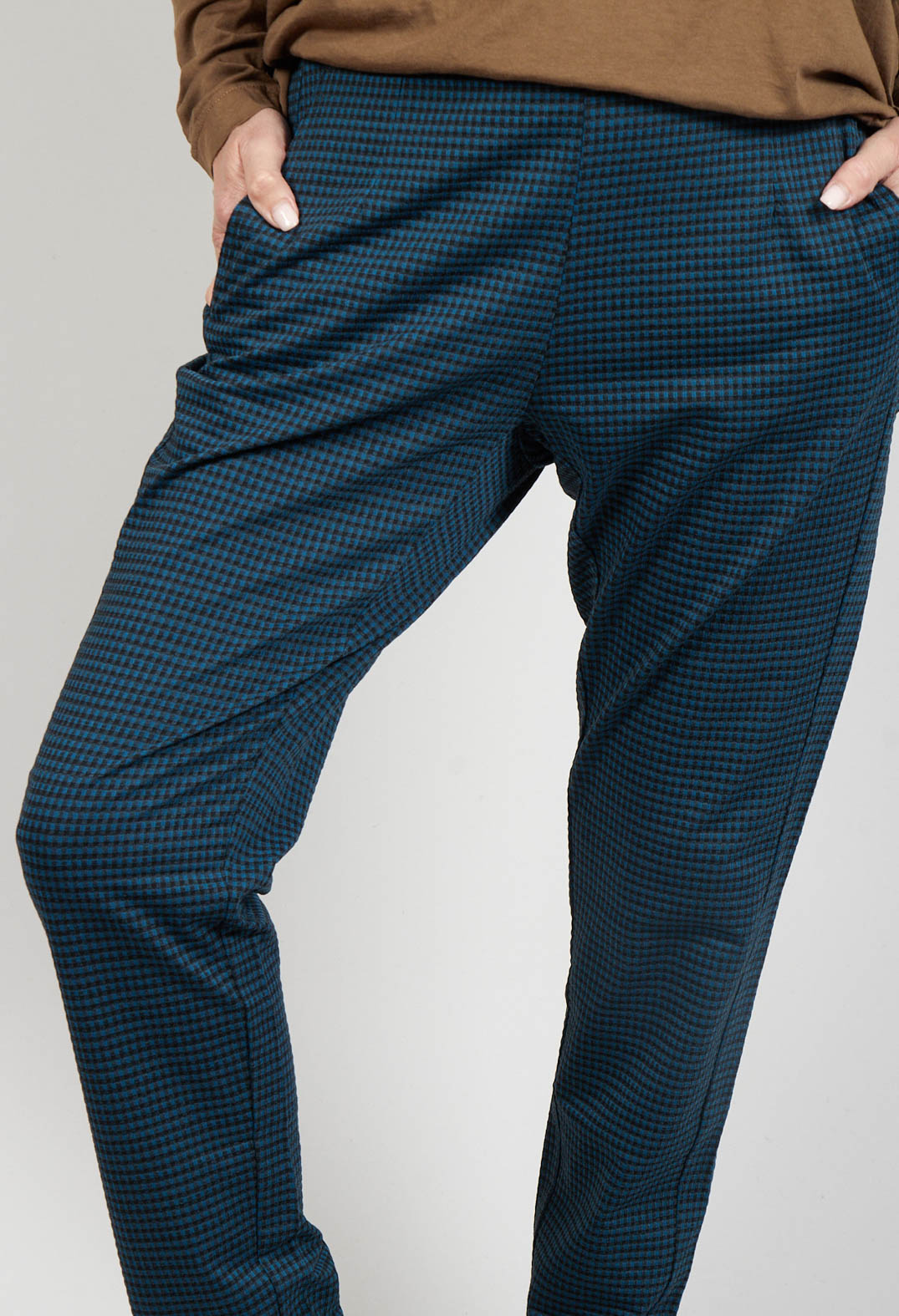 Slim Leg Trousers in Ink Check