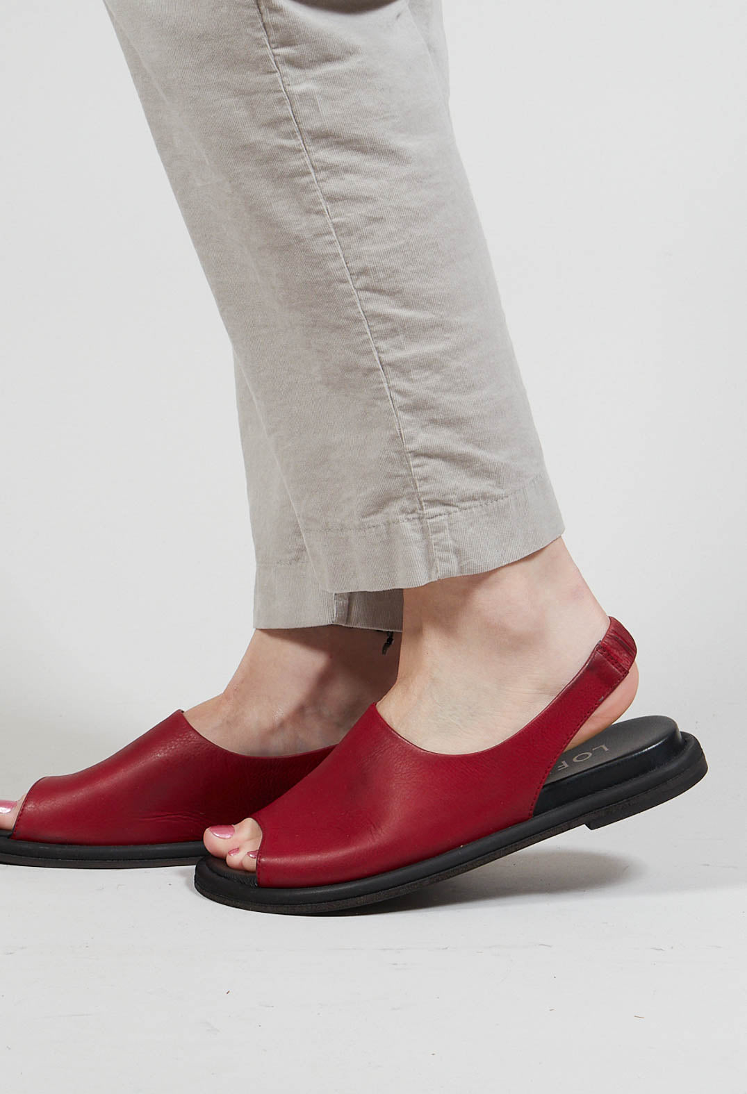 Slingback Slip On Sandals in Gasoline Rosso