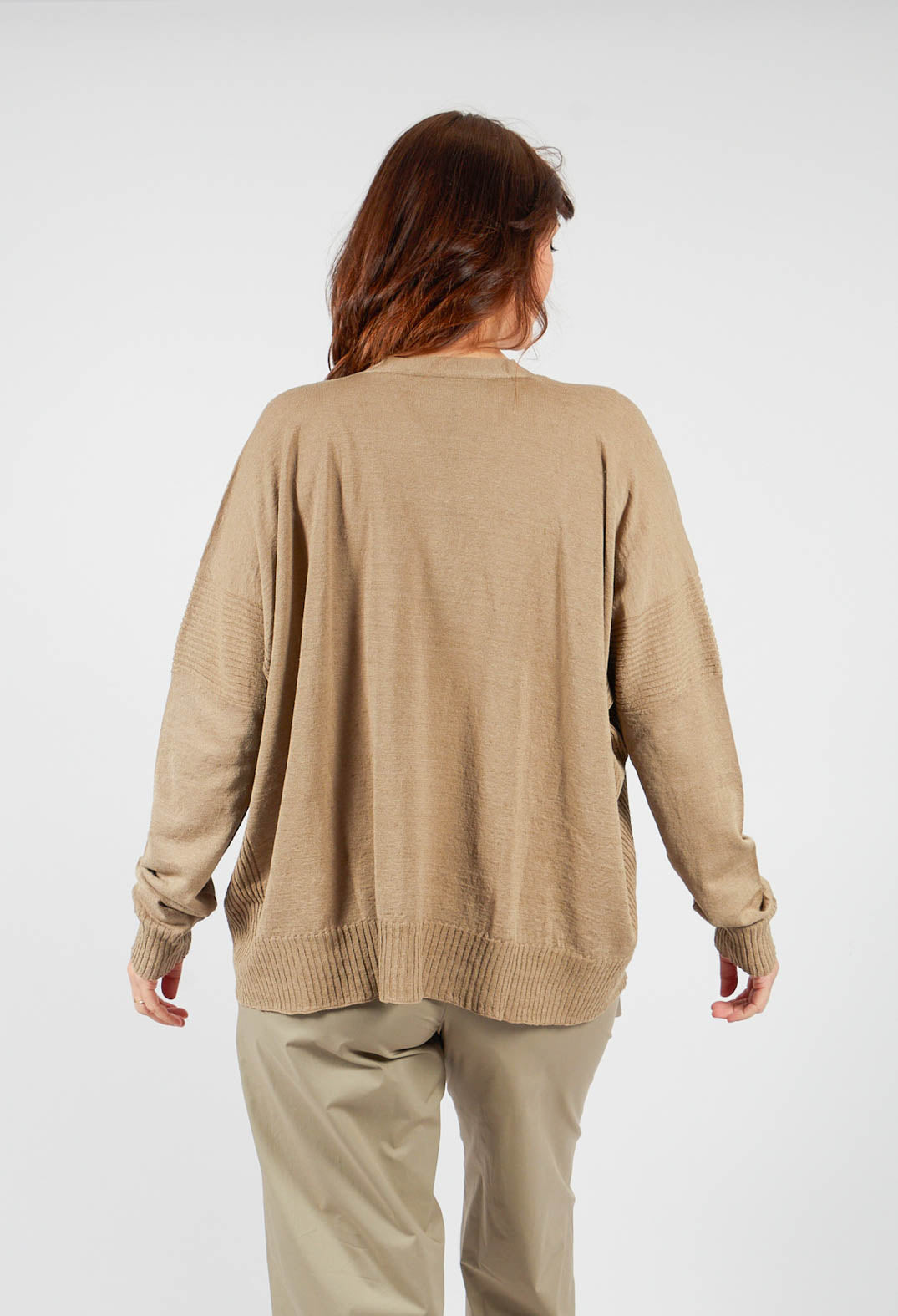Slouch Fit Cardigan in Taupe