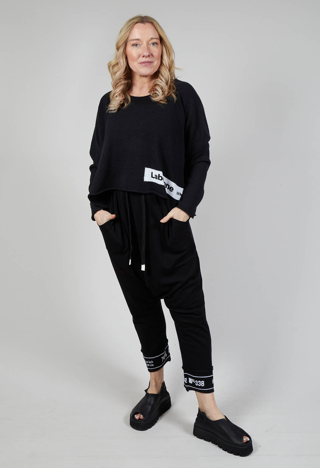 Slouch Fit Jumper in Black Print