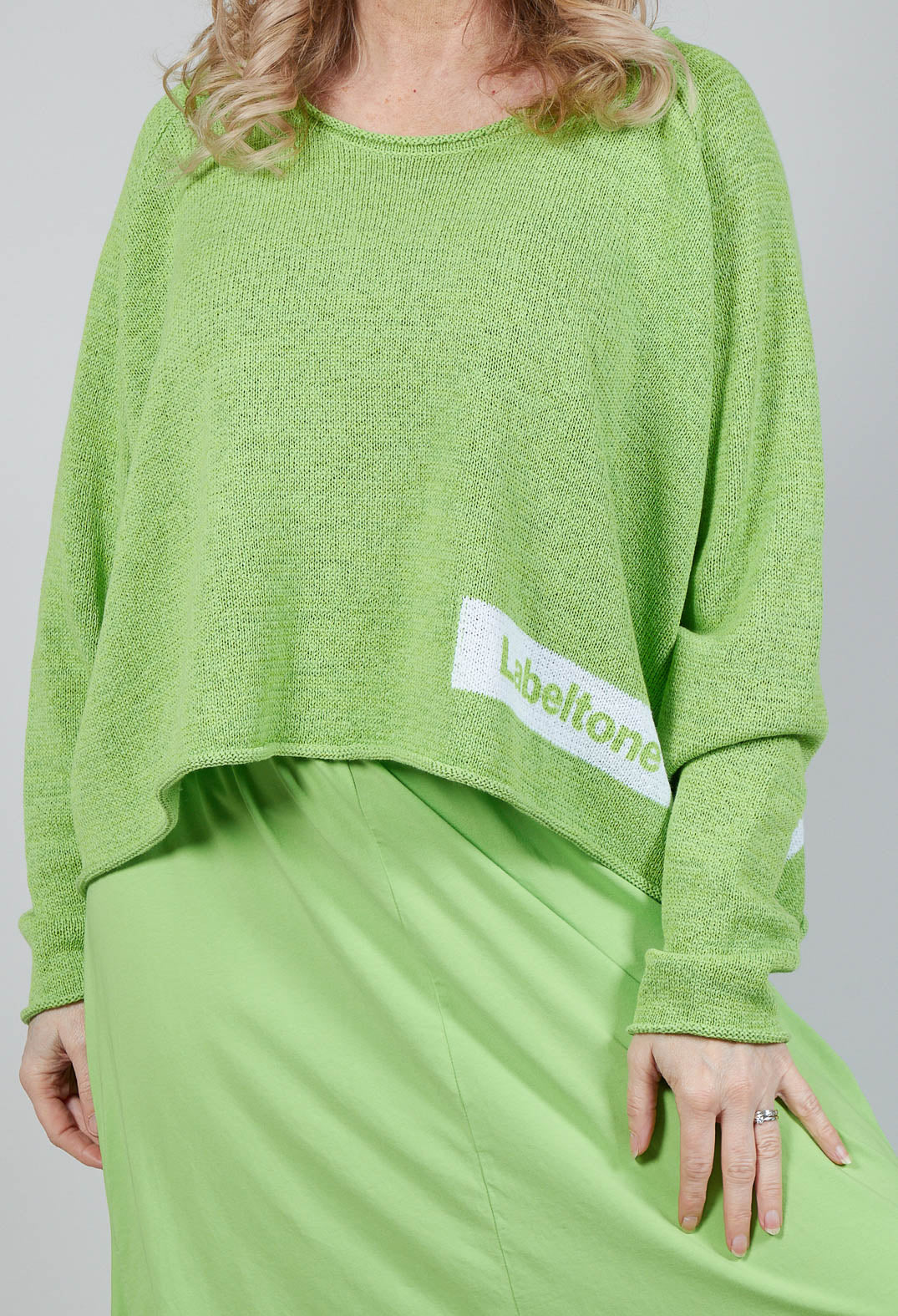 Slouch Fit Jumper in Lime Print