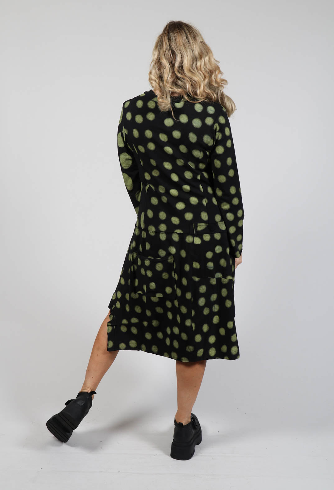 Smock Dress in Yellow Pois