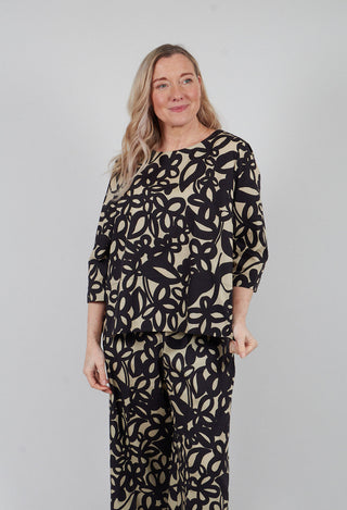 Smock Top in Lark and Nero