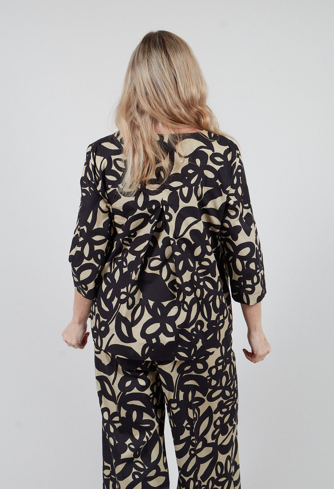 Smock Top in Lark and Nero