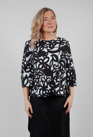 Smock Top in Off White and Nero