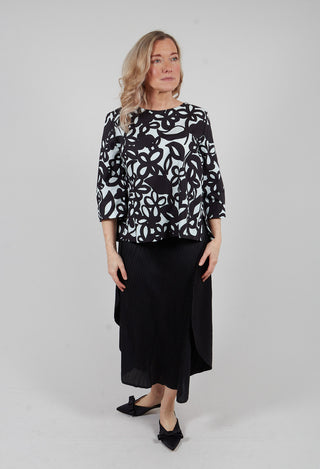 Smock Top in Off White and Nero