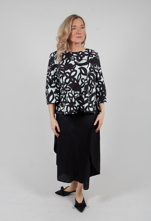 Smock Top in Off White and Nero