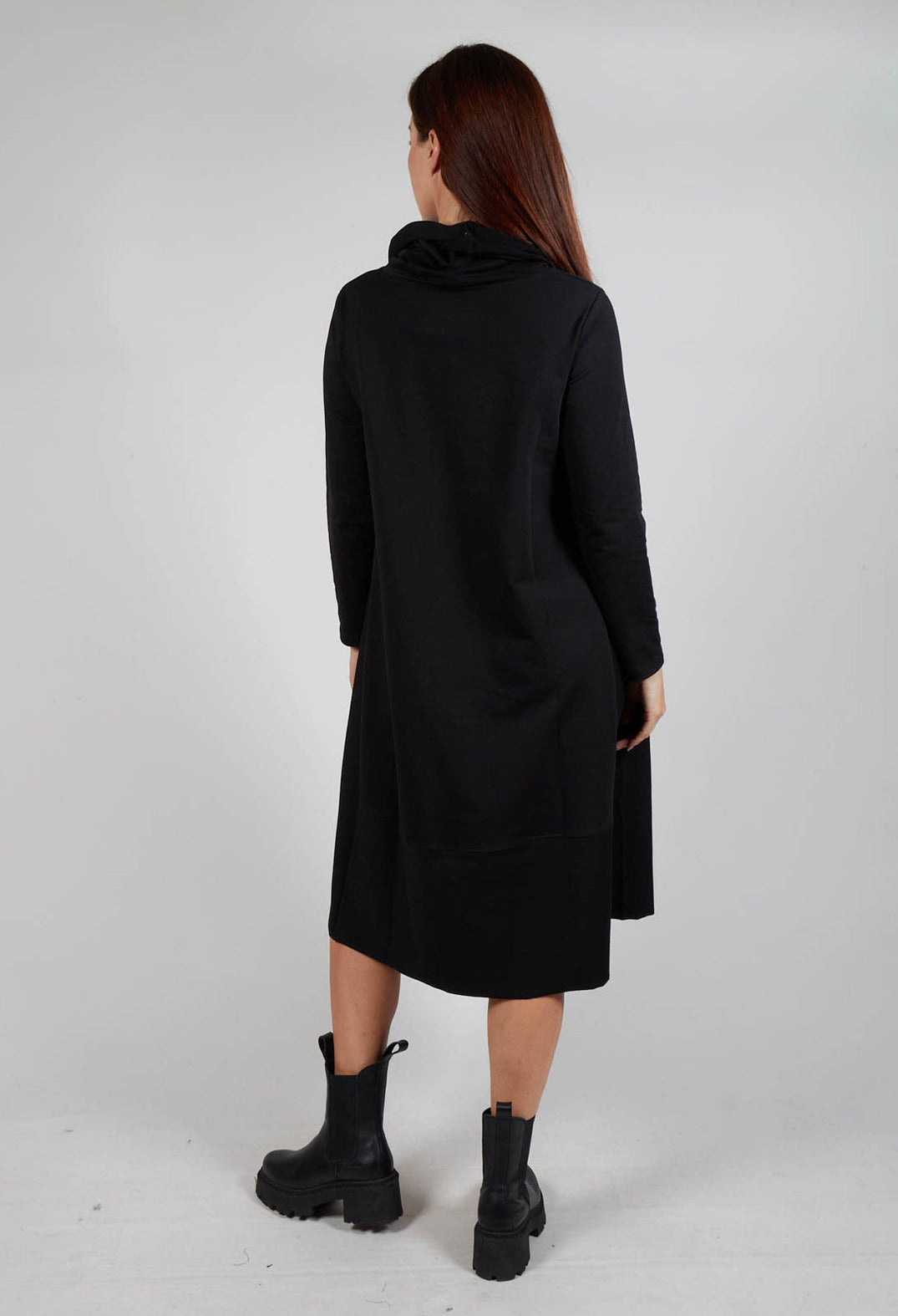 Snood Neck Dress in Black