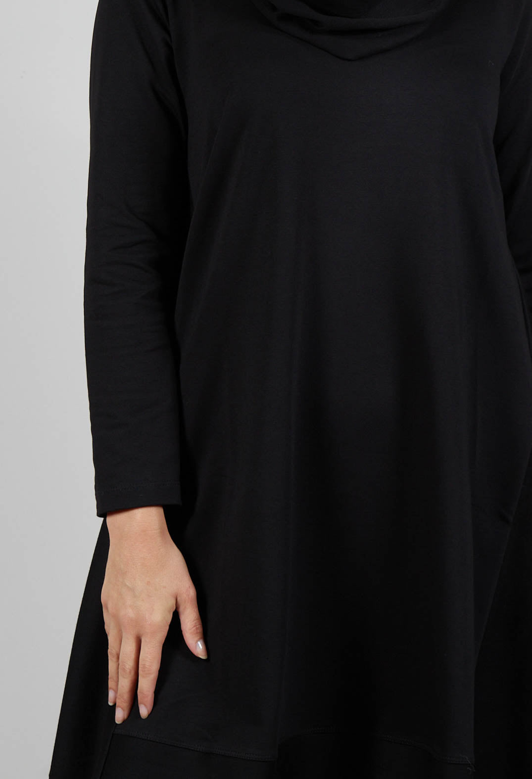 Snood Neck Dress in Black