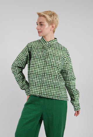 Sonja Printed Shirt in Green Check