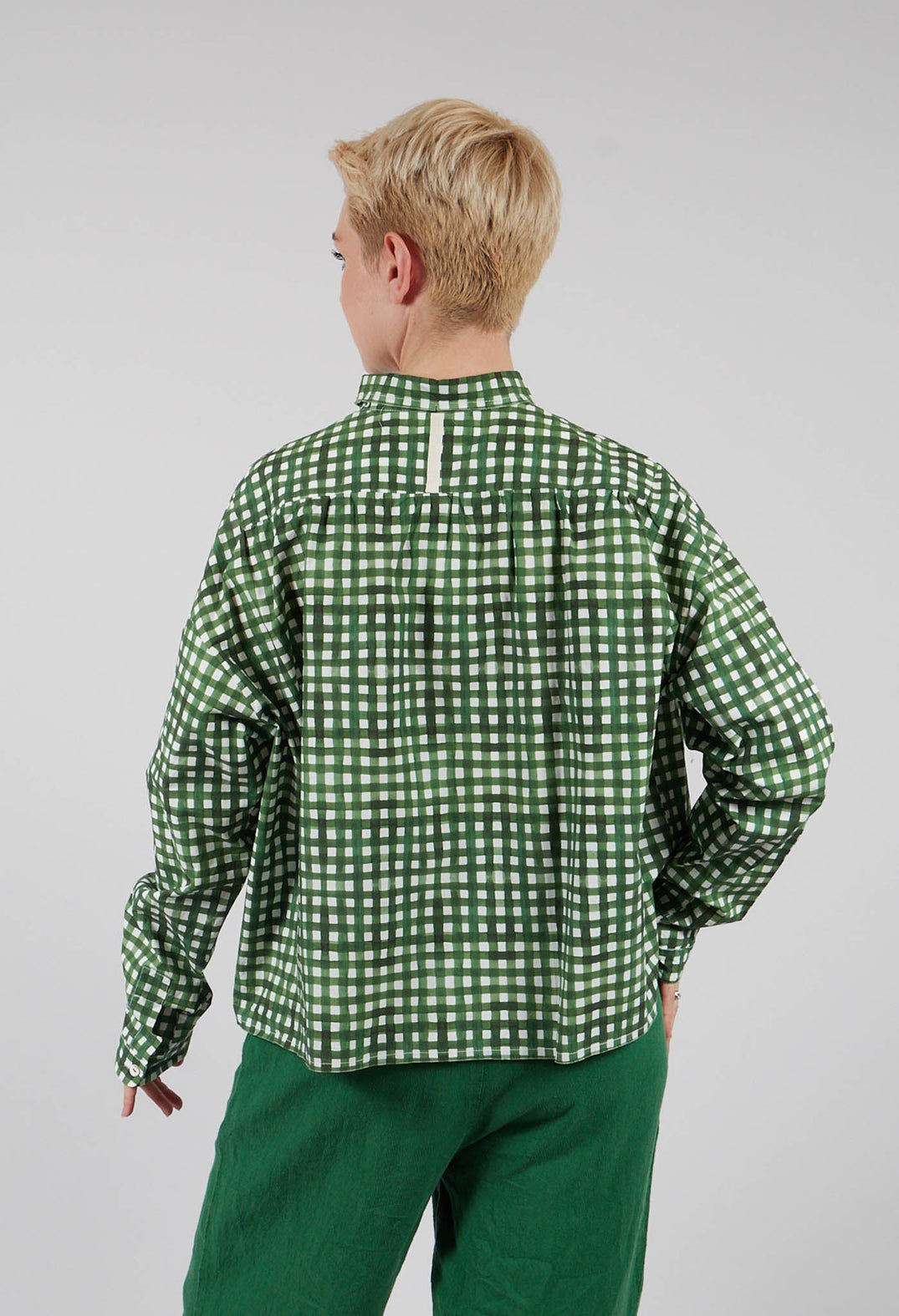 Sonja Printed Shirt in Green Check