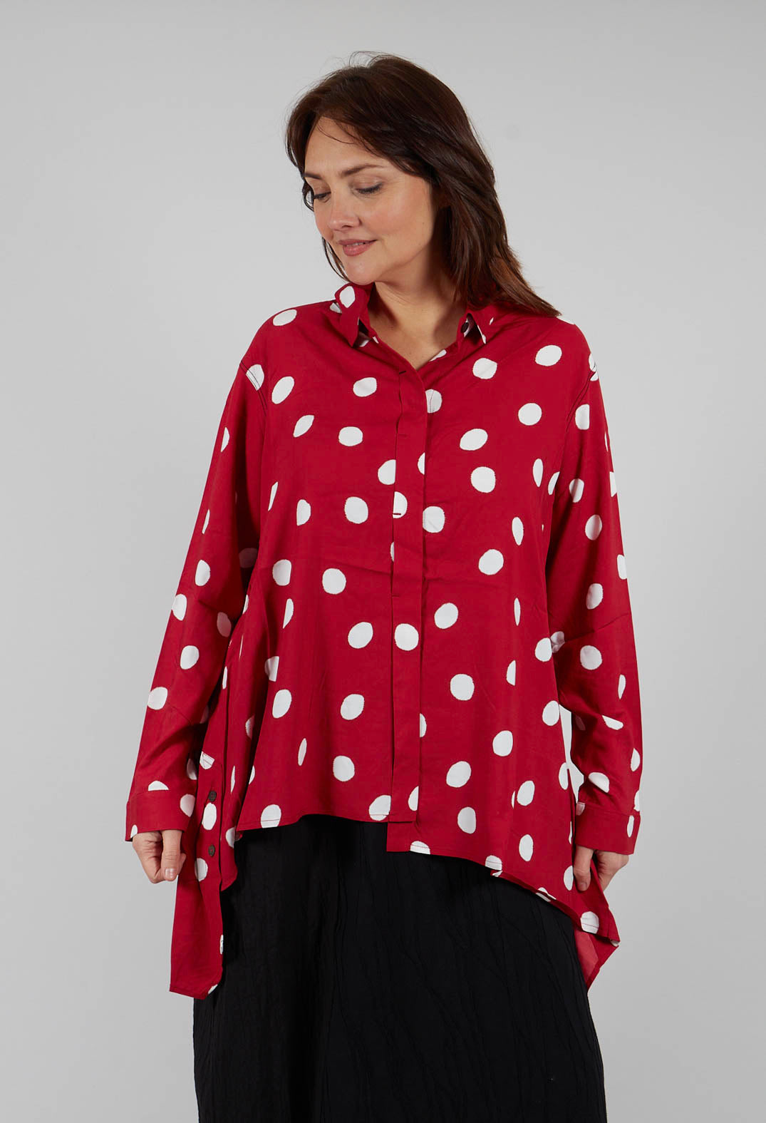 Spot Print Shirt in Red