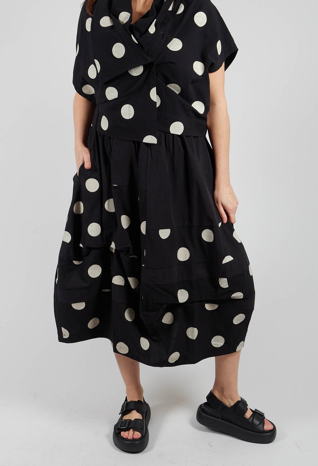 Spotty Bubble Skirt in Black