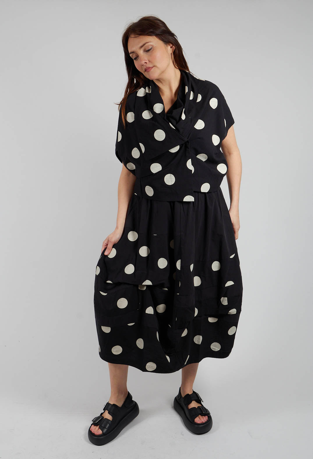 Spotty Bubble Skirt in Black