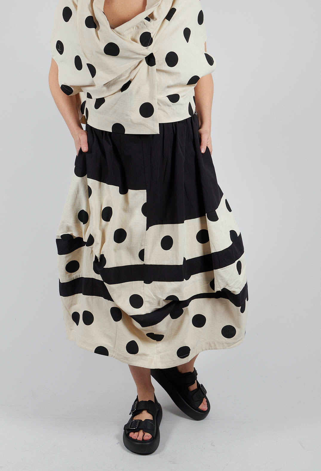 Spotty Bubble Skirt in Brown