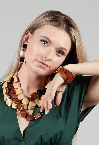 Square Click-Clack Bracelet in Brown