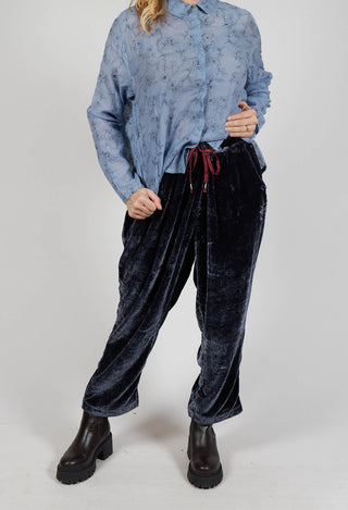 Still Velvet Trousers in Dark Night