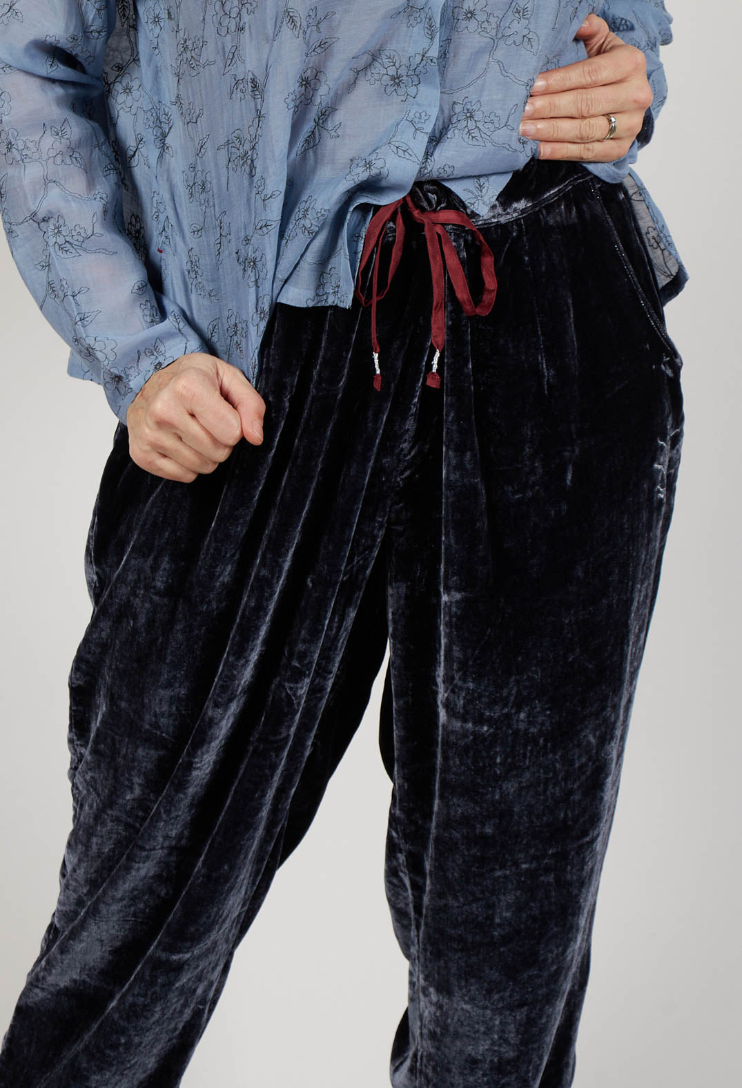 Still Velvet Trousers in Dark Night