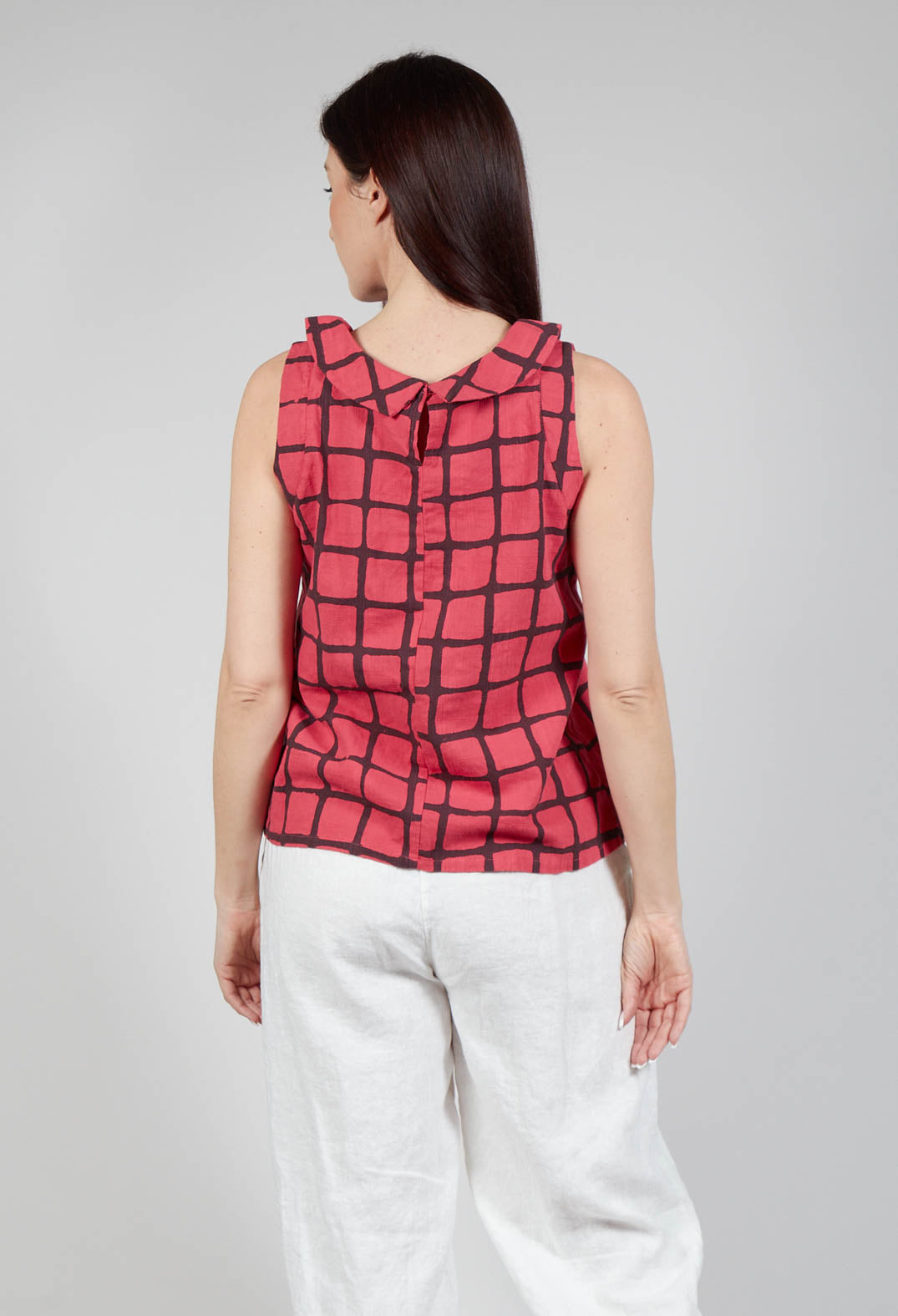 Stitch Detail Vest Top in Chili