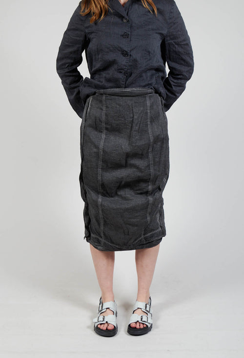 Stitch Pencil Skirt in Coal Cloud