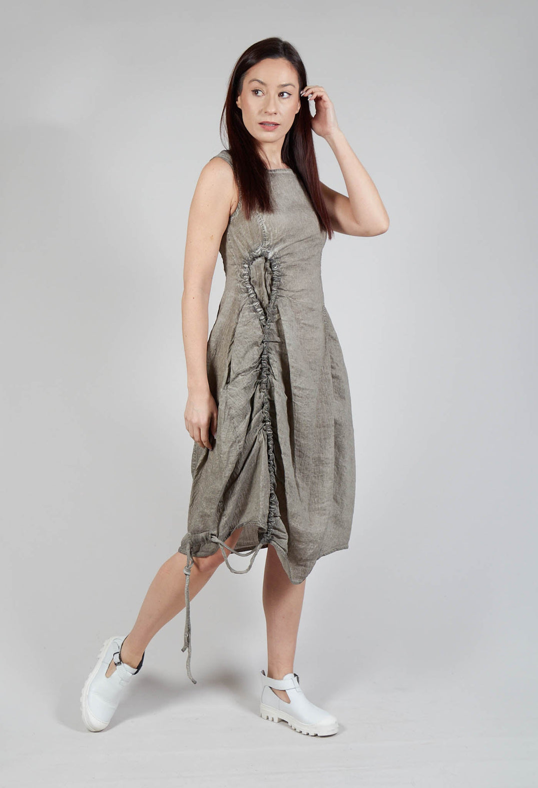 Stitch Smock Dress in Hay Cloud