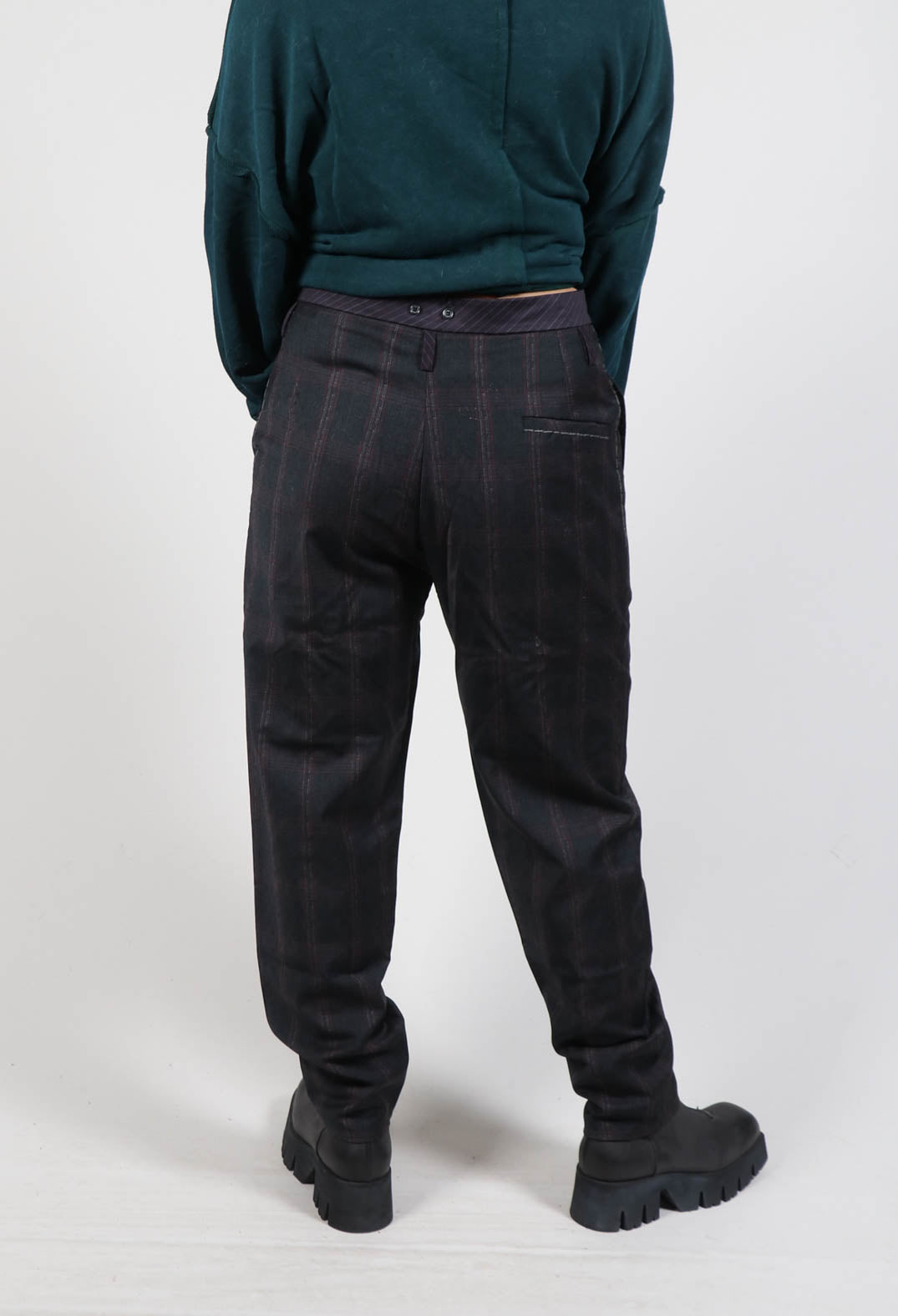 Stitch Tartan Trousers in Original Grey