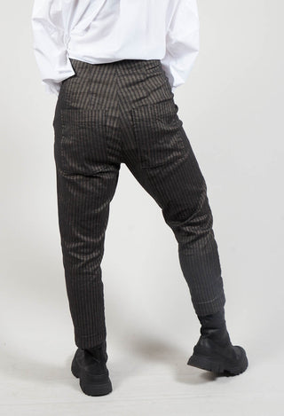 Straight Ankle Cropped Trouser in Cappuccino Stripe