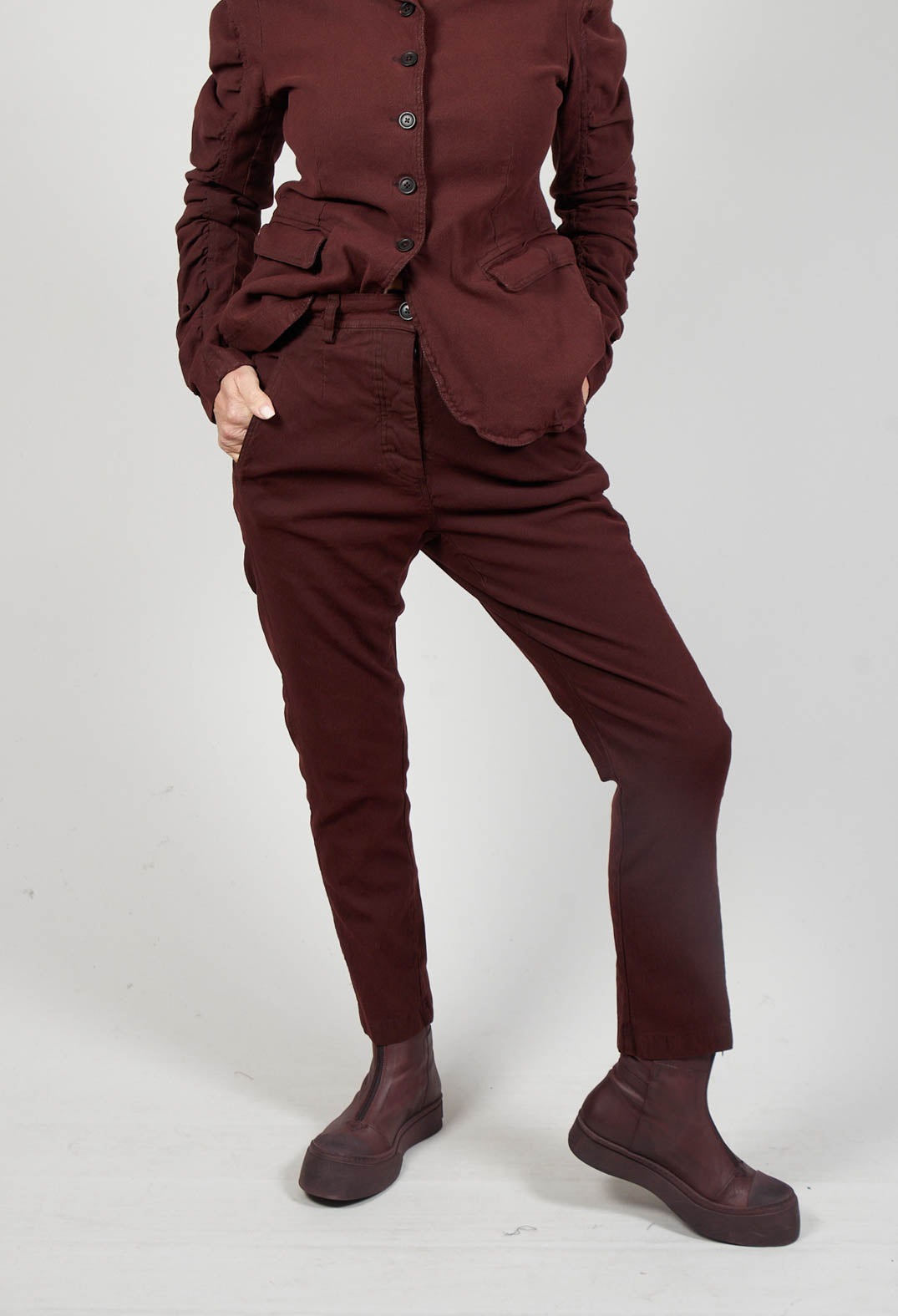 Straight Fit Trousers in Rust
