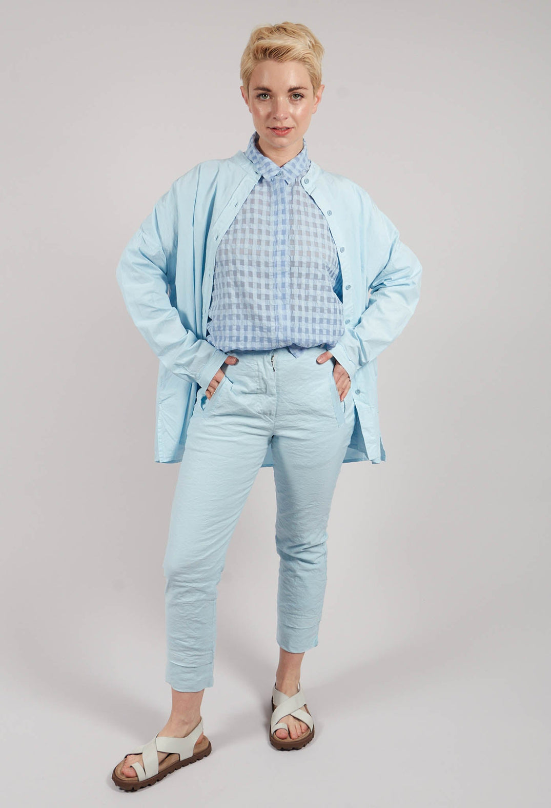 Straight Leg Trouser in Cielo